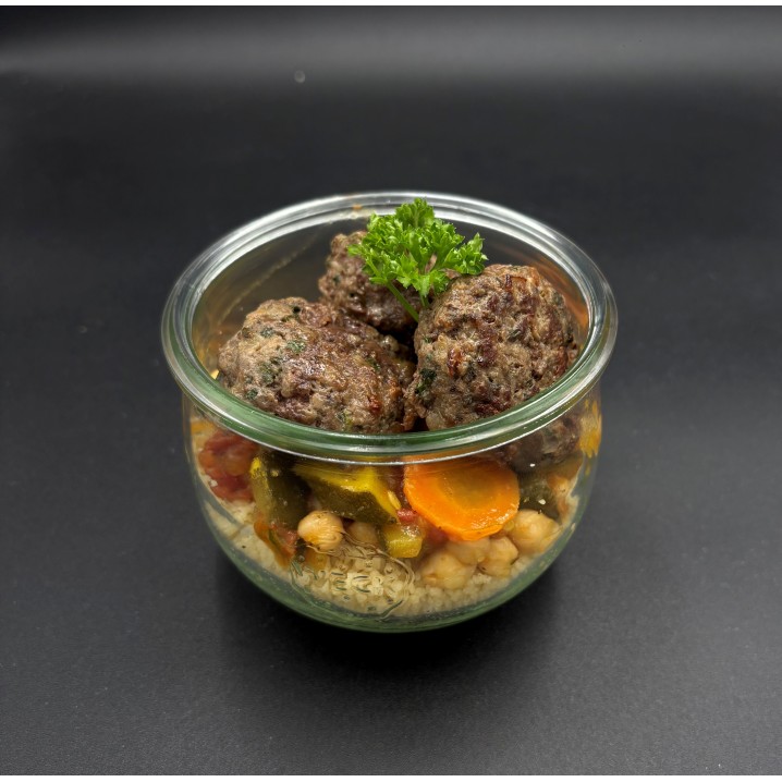 Kefta de bœuf, semoule et...